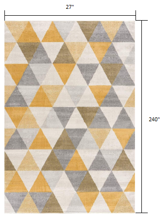 8' X 10' Yellow Geometric Dhurrie Area Rug