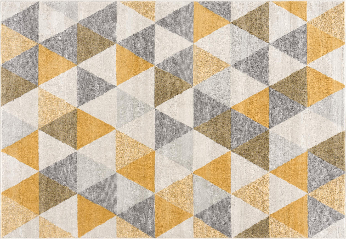 8' X 10' Yellow Geometric Dhurrie Area Rug