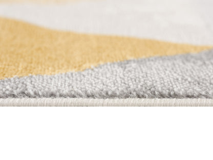 8' X 10' Yellow Geometric Dhurrie Area Rug