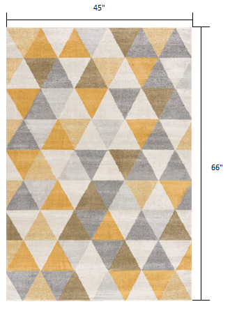 8' X 10' Yellow Geometric Dhurrie Area Rug