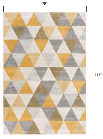 8' X 10' Yellow Geometric Dhurrie Area Rug