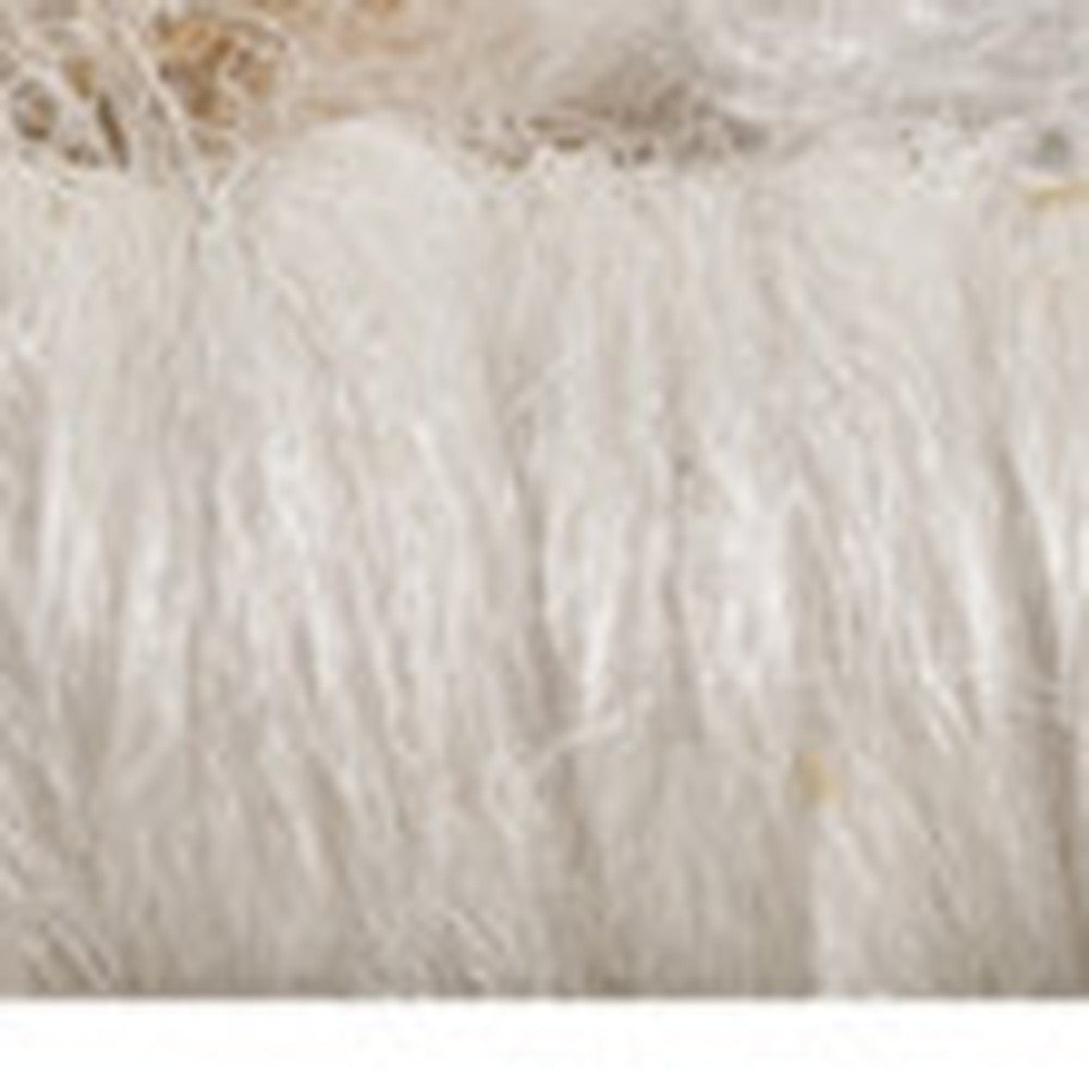 5' X 8' Cream Damask Area Rug