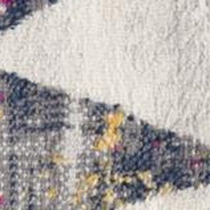 5' X 8' Cream Damask Area Rug