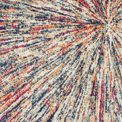 2' X 4' Cream Abstract Area Rug