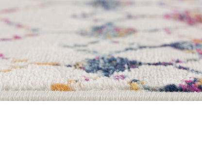 4’ X 6’ White Modern Geometric Grid Area Rug