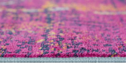 8' X 10' Magenta Abstract Dhurrie Area Rug