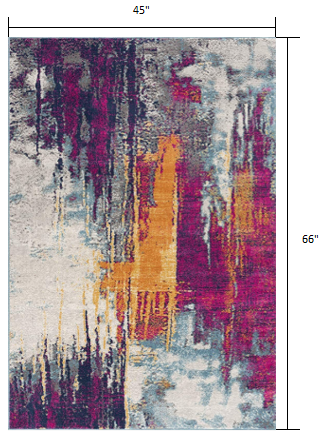 8' X 10' Magenta Abstract Dhurrie Area Rug