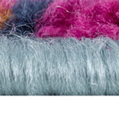 8' X 10' Magenta Abstract Dhurrie Area Rug