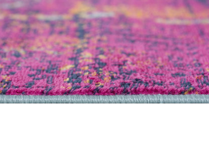 8' X 10' Magenta Abstract Dhurrie Area Rug