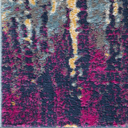 8' X 10' Magenta Abstract Dhurrie Area Rug