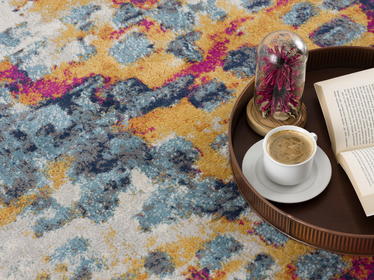 2' X 5' Teal Blue Abstract Dhurrie Area Rug