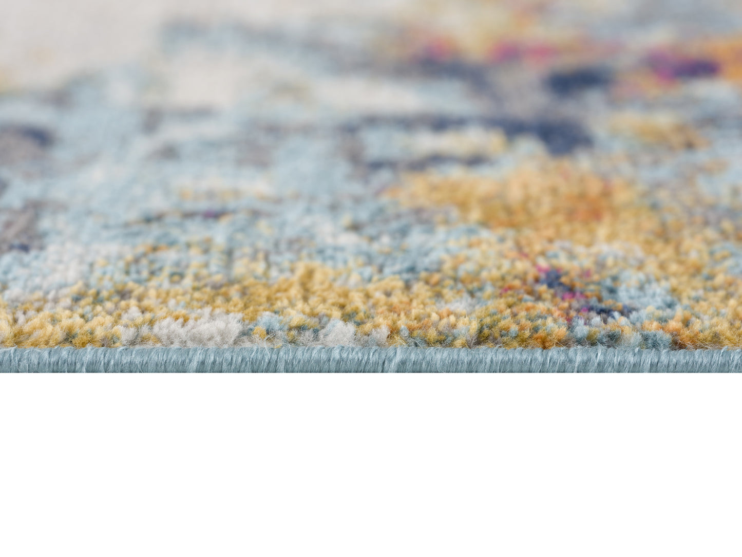 2' X 5' Teal Blue Abstract Dhurrie Area Rug