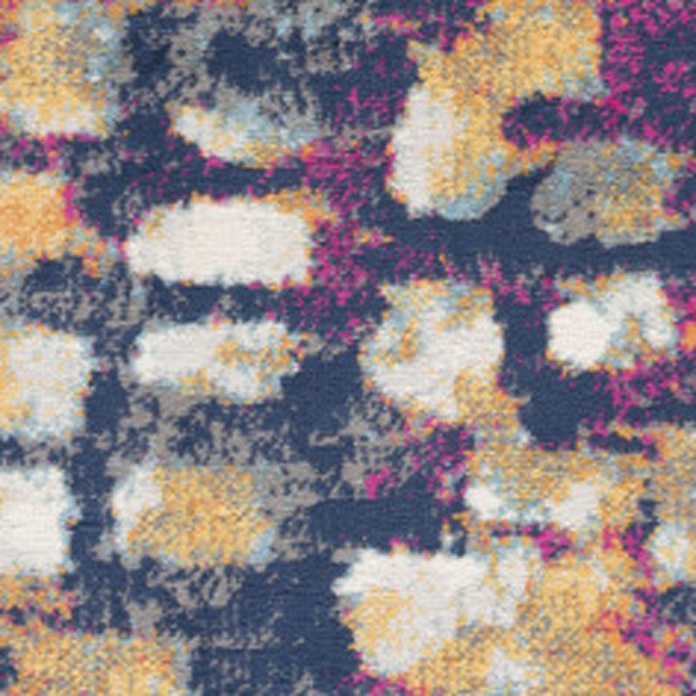 2' X 5' Teal Blue Abstract Dhurrie Area Rug