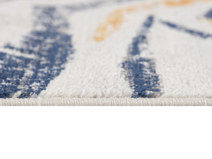 5' X 7' Teal Blue Camouflage Dhurrie Area Rug
