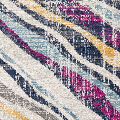 5' X 7' Teal Blue Camouflage Dhurrie Area Rug