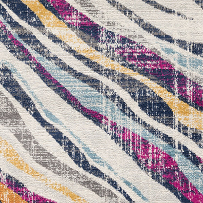 5' X 7' Teal Blue Camouflage Dhurrie Area Rug