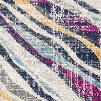 5' X 7' Teal Blue Camouflage Dhurrie Area Rug