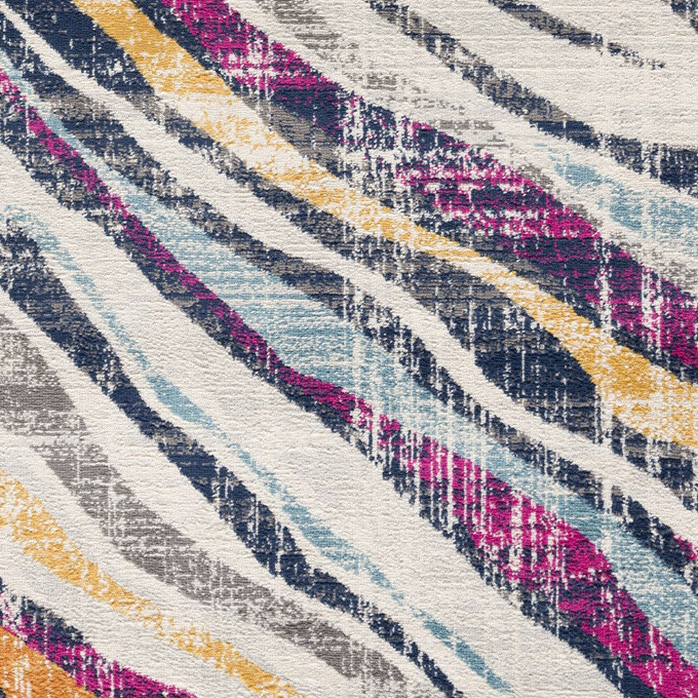5' X 7' Teal Blue Camouflage Dhurrie Area Rug