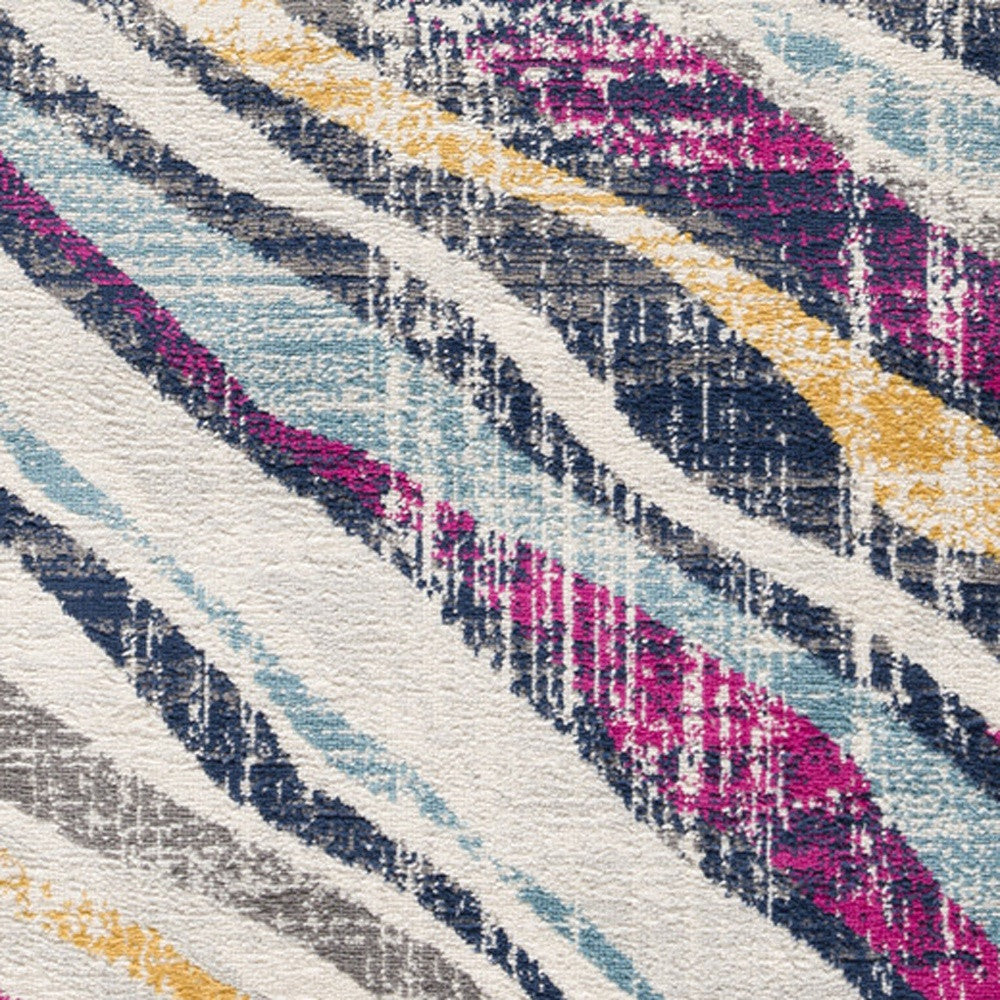5' X 7' Teal Blue Camouflage Dhurrie Area Rug