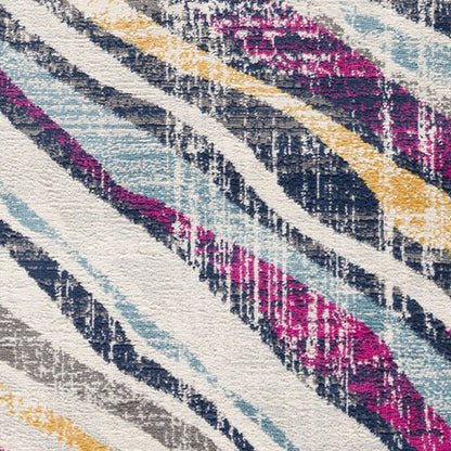 5' X 7' Teal Blue Camouflage Dhurrie Area Rug