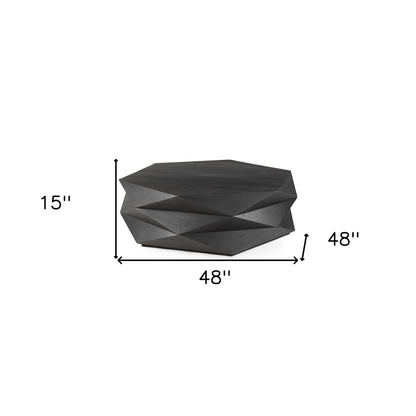 Mod Geometric Black Solid Wood Coffee Table