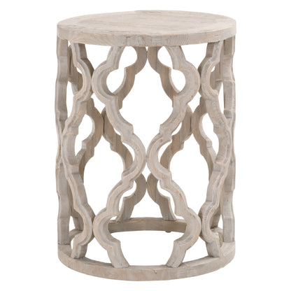 18" Smoke Gray Solid Wood Round End Table