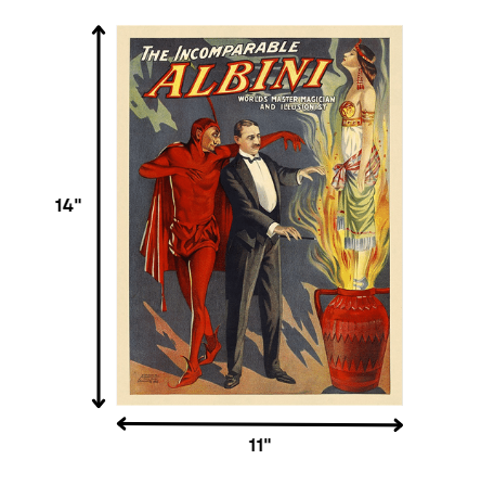 36" X 48" The Incomparable Albini Vintage Magic Poster Wall Art