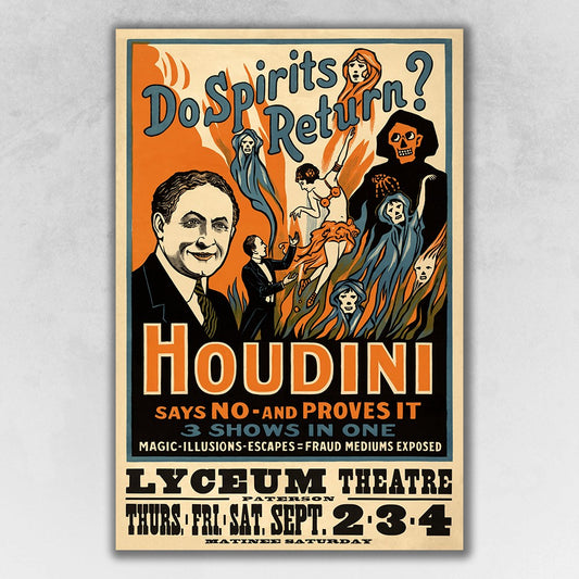 Houdini Spirits Vintage Magic Unframed Print Wall Art