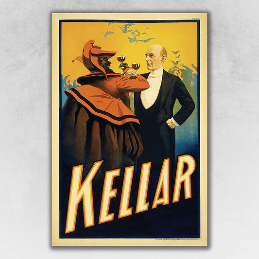 Kellar Drinks With The Devil Vintage Magic Unframed Print Wall Art