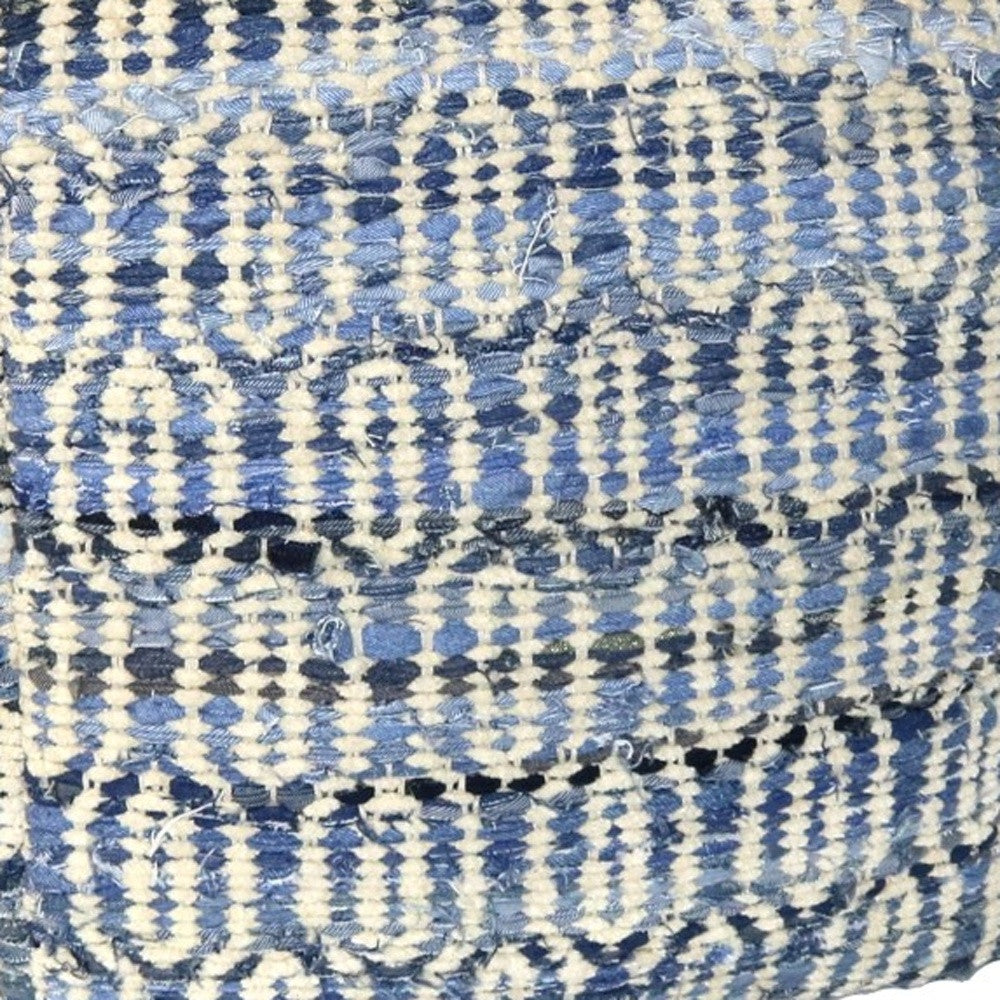Blue Bohemian Square Pouf