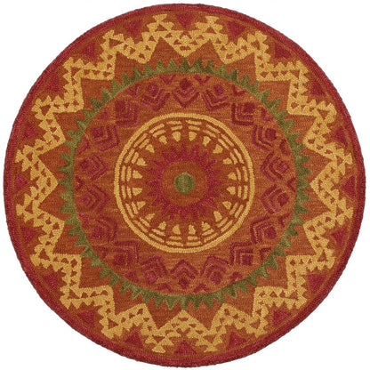 4’ Round Orange Decorative Area Rug