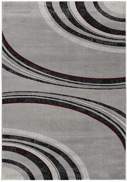 4' X 6' Gray Abstract Power Loom Area Rug