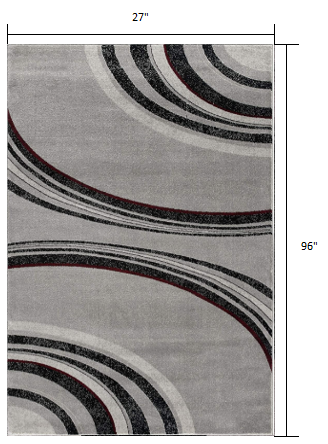 4' X 6' Gray Abstract Power Loom Area Rug