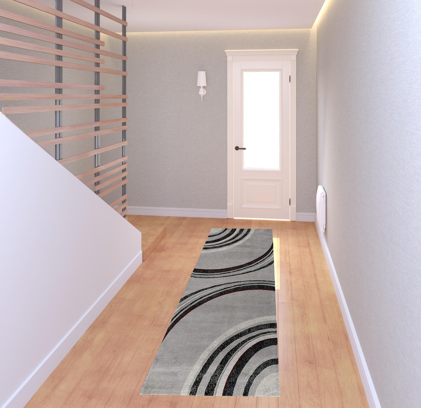 4' X 6' Gray Abstract Power Loom Area Rug