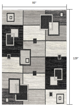 13' Runner Grey Abstract Power Loom Runner Rug