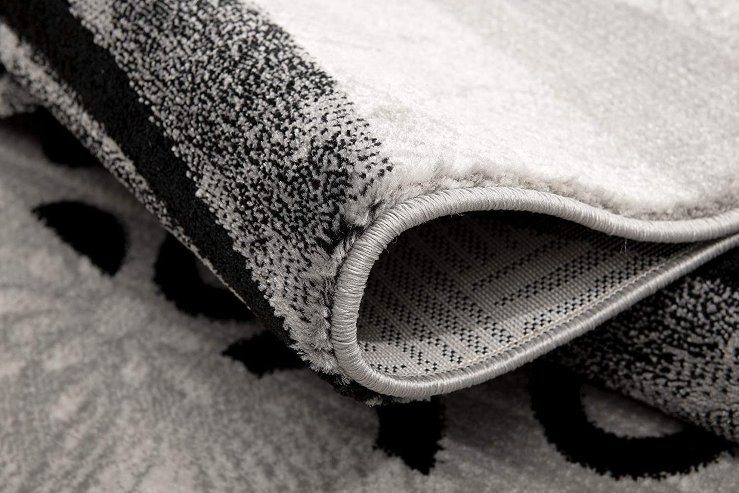 13' Runner Grey Abstract Power Loom Runner Rug