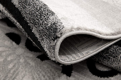 13' Runner Grey Abstract Power Loom Runner Rug