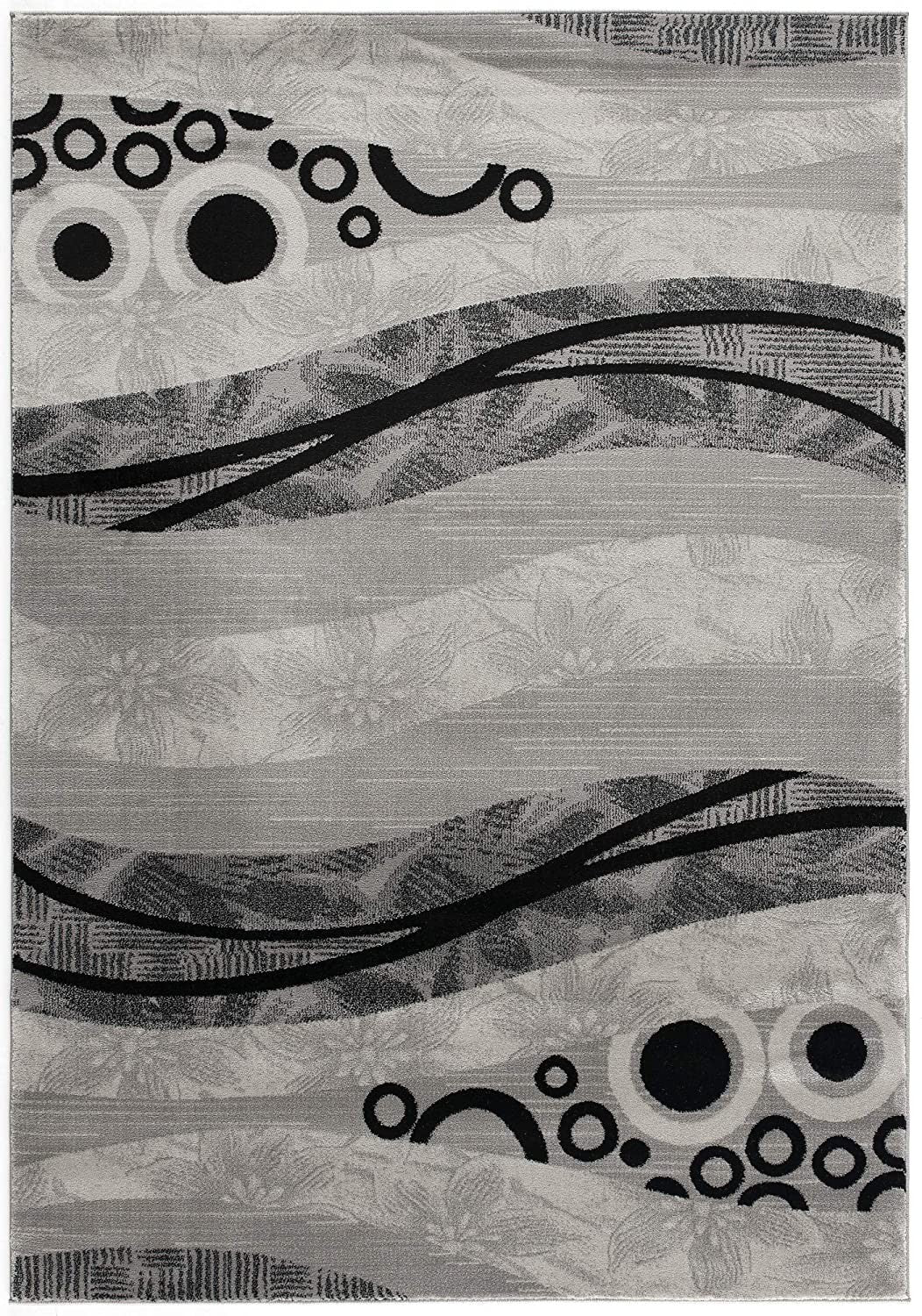 13' Runner Grey Abstract Power Loom Runner Rug