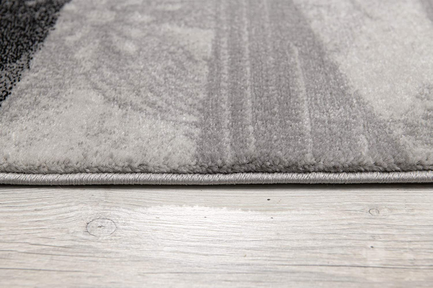 13' Runner Grey Abstract Power Loom Runner Rug