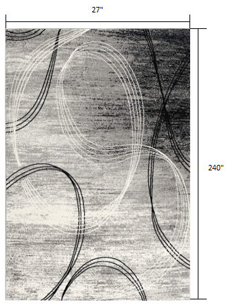 4' X 6' Gray Abstract Power Loom Area Rug