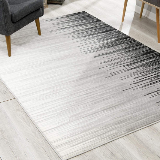 2' X 4' Black Abstract Dhurrie Area Rug