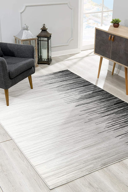 2' X 4' Black Abstract Dhurrie Area Rug