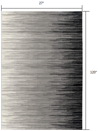 2' X 4' Black Abstract Dhurrie Area Rug