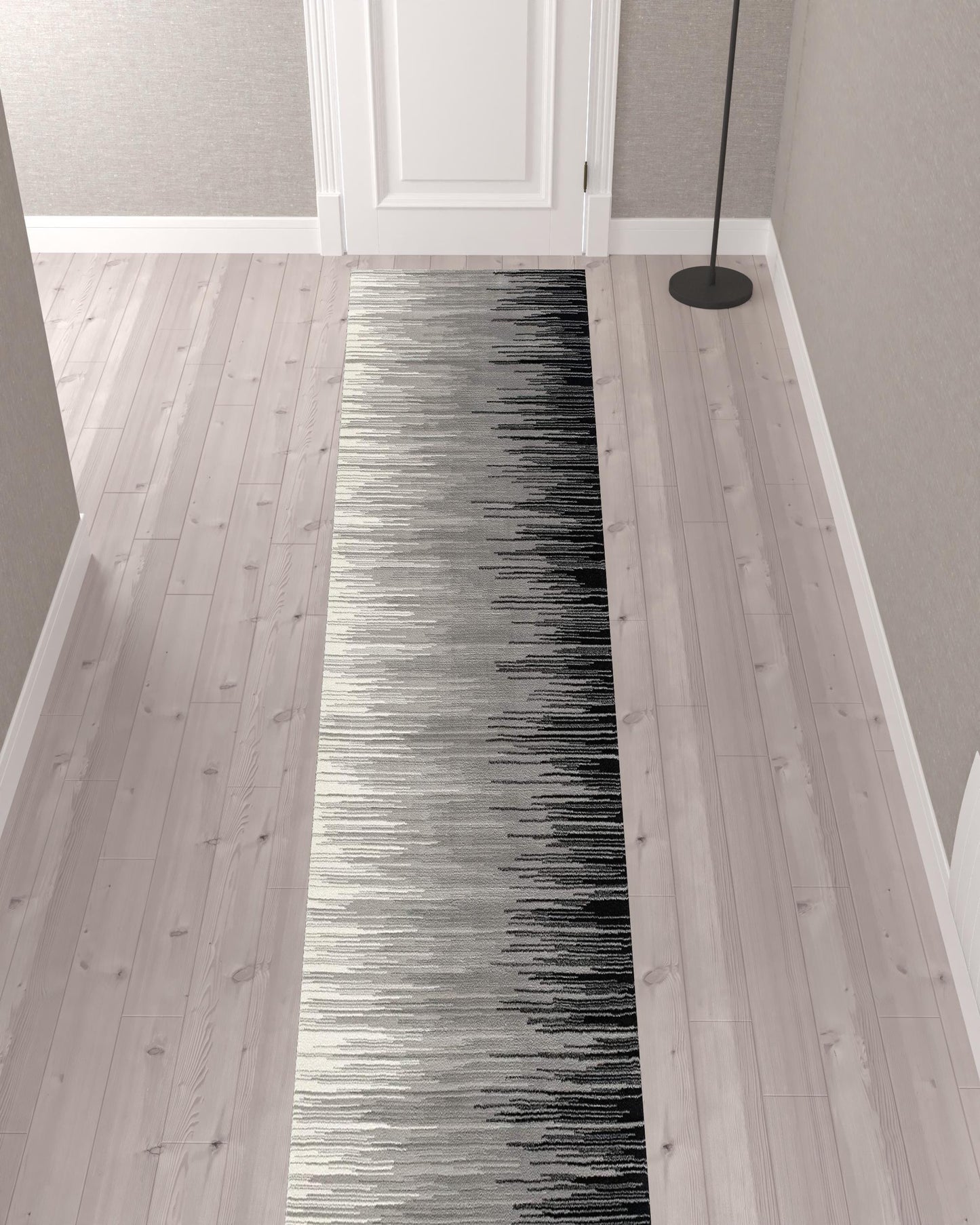 2' X 4' Black Abstract Dhurrie Area Rug