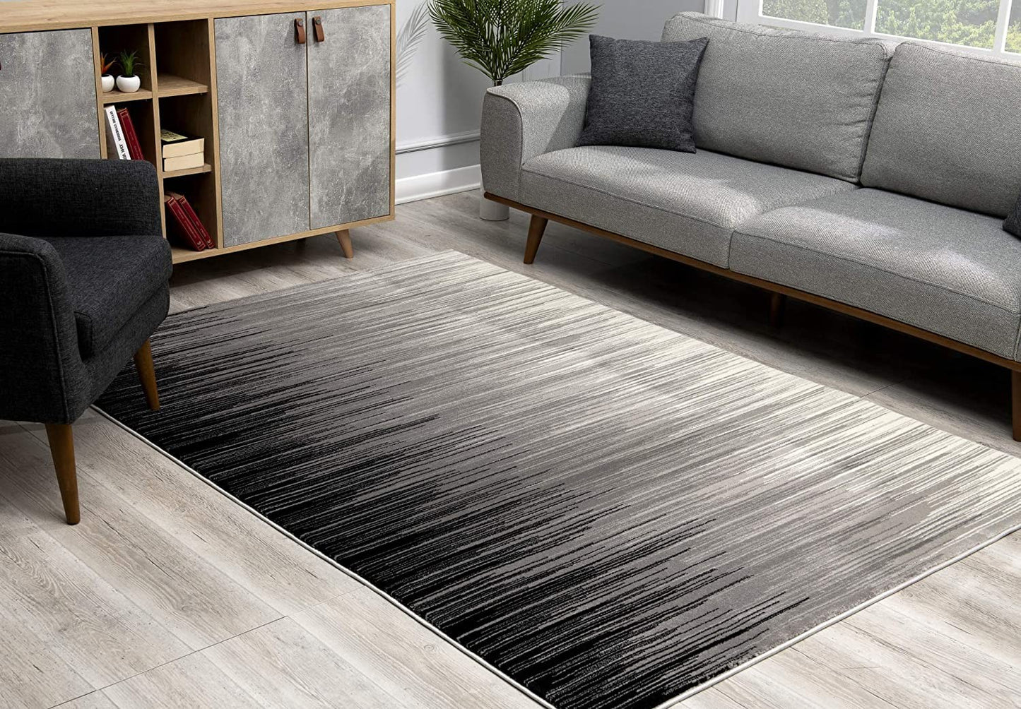 2' X 4' Black Abstract Dhurrie Area Rug