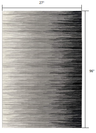 2' X 4' Black Abstract Dhurrie Area Rug