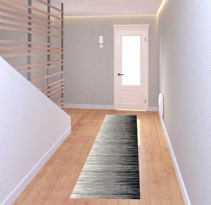 2' X 4' Black Abstract Dhurrie Area Rug