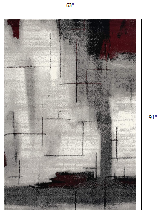 2' X 5' Grey Abstract Area Rug