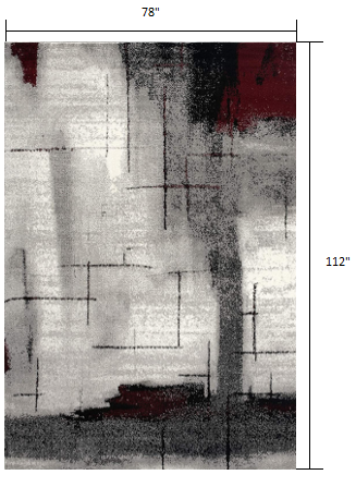 2' X 5' Grey Abstract Area Rug