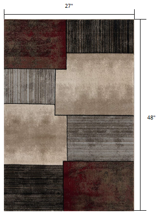 8' X 10' Brown Abstract Dhurrie Area Rug